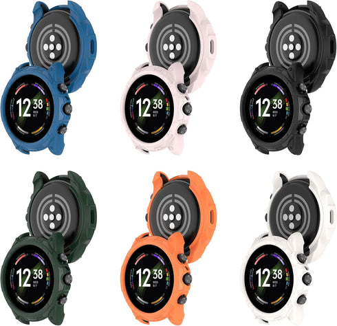 FitTurn Full Edge Protection Case for Fossil Men's Gen 6 44mm & Women's Gen 6 42mm Smartwatch - Shockproof Bumper Shell