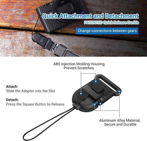 Durable Camera Wrist Strap with Quick Release for Sony ZV-1 II, RX100 VII, Olympus TG-7, and More