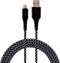 EcoSurvivor 4 ft. USB-A to Lightning Cable, Braided, Tangle-Free, Apple Certified, Black/Gray, 50% Charity Give Back,