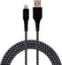 EcoSurvivor 4 ft. USB-A to Lightning Cable, Braided, Tangle-Free, Apple Certified, Black/Gray, 50% Charity Give Back,
