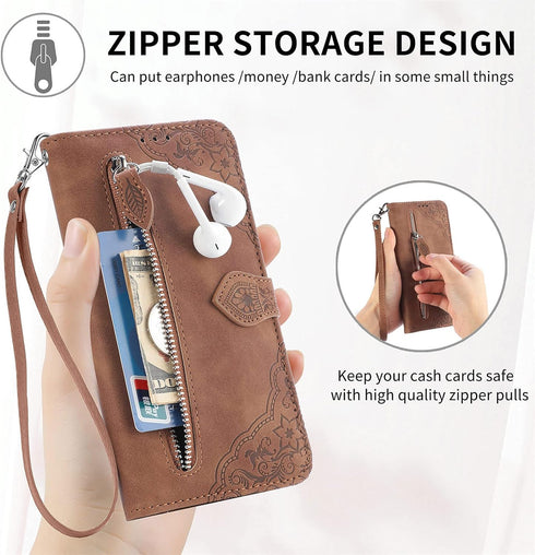 uriet Compatible with TCL 30 XL T701DL Wallet Case with Wrist Strap, Leather Flip Credit Card Holder Stand for 30XL 2022