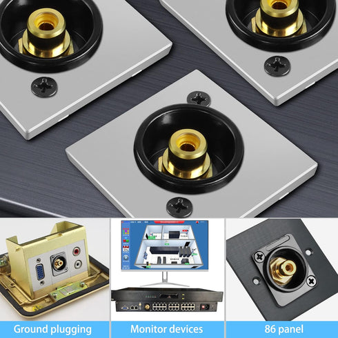 QIANRENON Gold Plated RCA Panel Mount Adapter, RCA Female to Solder Terminal AV Connector for Audio Video