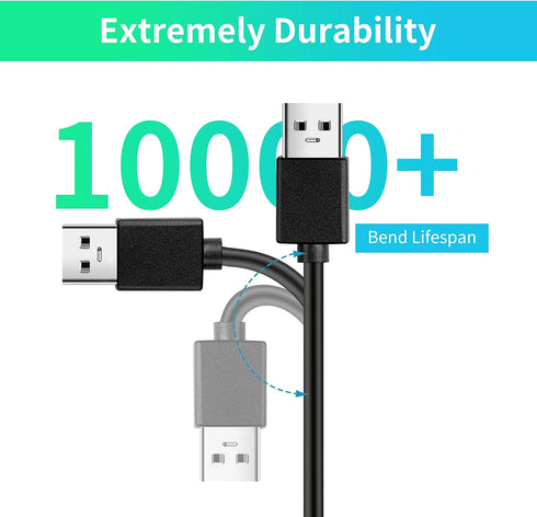 Micro B Cable, USB 3.0 A Male to Micro USB 3.0 Sync Cord,Data Wire for Toshiba,Seagate,Samsung,WD, My Passport and More External Hard Drive(1ft/35cm/Black) by Reallycare