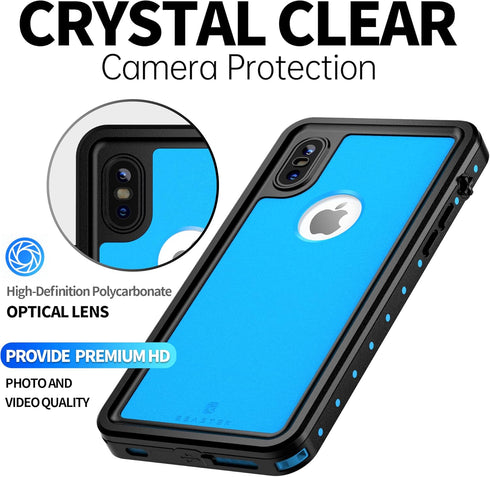 BEASTEK NRE Series Waterproof Case for iPhone Xs MAX, Shockproof IP68 Full Body Cover with Built-in Screen Protector