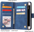 UEEBAI Wallet Case for iPhone 6/iPhone 6S - PU Leather Magnetic Closure Handbag with Zipper Pocket, Blue