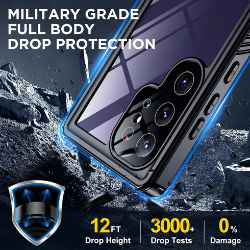 Designed for Samsung Galaxy S24 Ultra Case, Waterproof with Built-in Screen Protector, Heavy Duty Rugged Protection