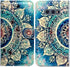 Case for Galaxy S10e, Green Circular Mandala Wallet Flip Folio Leather Cover with Credit Card Holder for Samsung