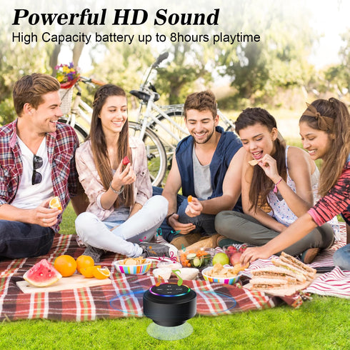 Portable Bluetooth Shower Speaker, Waterproof IP67 Speaker with Suction Cup, Built-in Mic for Pool, Camping, Beach