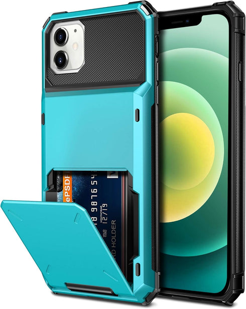 Vofolen Compatible with iPhone 12 Mini Case - 5G Wallet with 4-Card Slot, Anti-Scratch, Sky Blue