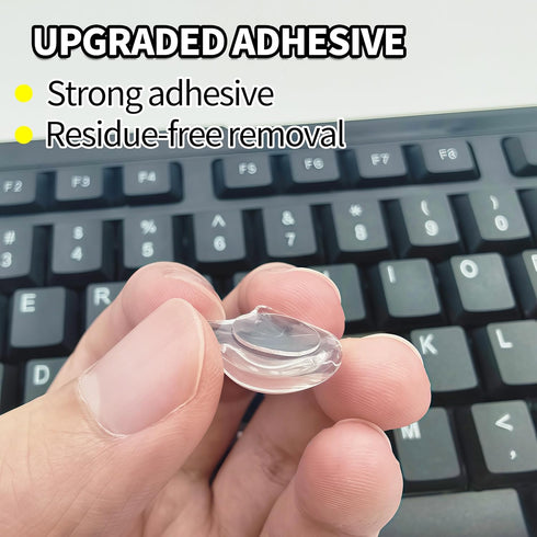 80 Transparent Glass Long Nail Keyboard Caps Raised Cat Head Keyboard Stickers, Nail-Safe Typing Bubbles, Clear