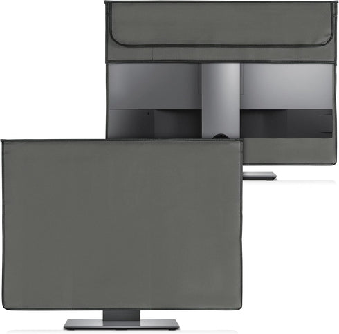 27-28" 3-IN-1 kwmobile Cover Compatible with monitor - Case with Storage for Mouse, Keyboard - Dark Grey
