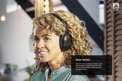 Philips Active Noise Cancelling Bluetooth Headphones H6506, Lightweight, 30h Playtime, Deep Bass