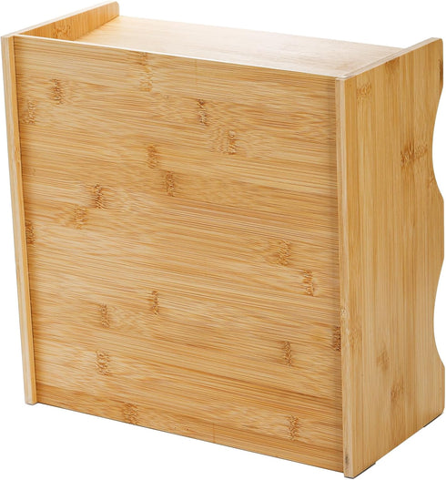 Lyellfe Bamboo CD Holder Rack, DVD Display Shelf for Movie Cases, Holds up to 32 CD Cases
