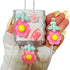Kawaii Flower Cable Protector Cover for iPhone Charger Lightning, 3D Floral Cartoon Design, Pink for iPhone X 12 13 14