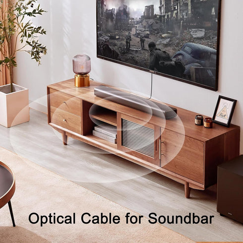 6 PS4 Digital Optical Audio Cable feet, Fiber Optic Cable Ultra-Thin Cord, SPDIF Toslink Optical Cable Compatible