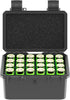 KIWIFOTOS 24 Slots 21700/20700 Battery Storage Case IP67 Waterproof Hard Case Batteries Caddy