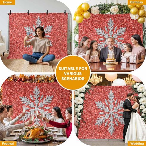 Generic 12 8 Modern Themed Photo Backdrop for Photoshoot, x FT Winter Watercolor Sparkling Snowflake Pattern Photo
