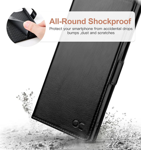 OCASE Wallet Case for Galaxy S22 Ultra 5G, PU Leather Flip Folio with Card Holders, RFID Blocking, Black