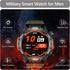 Military Smart Watch - LED Flashlight, Compass, SOS, Rugged Tactical Bluetooth, Heart Rate Monitor, Green