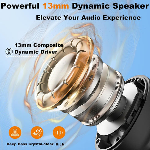 Wireless Earbuds Bluetooth 5.4, IP7 Waterproof in Ear Buds with 6 Mic ENC Noise Cancelling, 35H Playtime, Deep Bass
