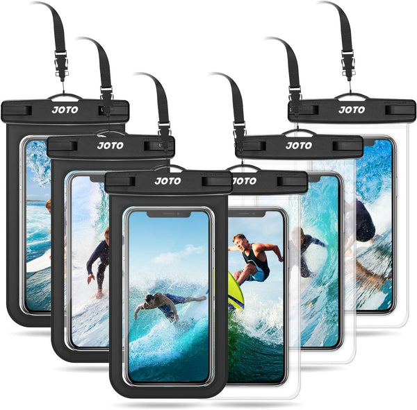 JOTO 6 Pack Universal Waterproof Phone Holder Pouch, IPX8 Underwater Case Cell Phone Dry Bag for iPhone 14 13 12 11 Pro