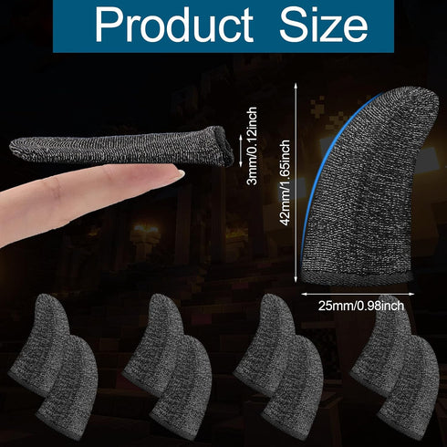 Geyoga 40 Pieces Gaming Finger Sleeves, Mobile Gaming Thumb Protectors (Black)