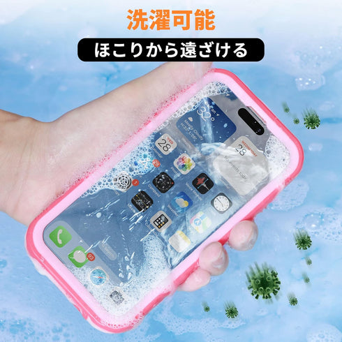 Cozycase Waterproof Case for iPhone 13 Pro, Pink Full Body Dustproof Shockproof Rugged Cover