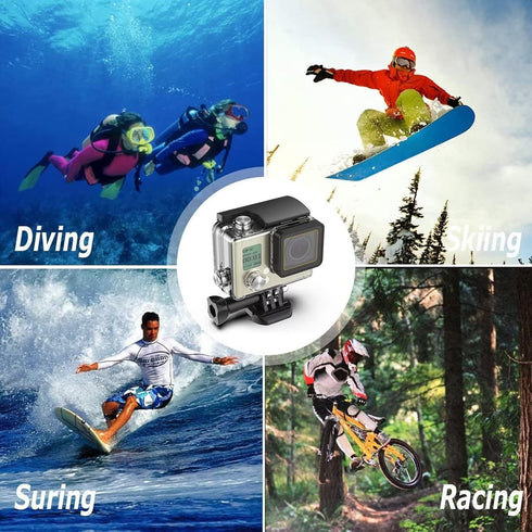 HONGDAK Waterproof Housing Case for GoPro Hero 4/3/3+, 60M Underwater Protective Dive Housing Shell with Accessories