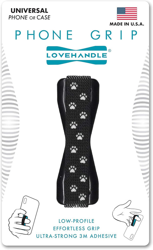 LOVEHANDLE Universal Phone Grip - Paws Design Elastic Strap with Black Base for Most Smartphones and Mini Tablets,