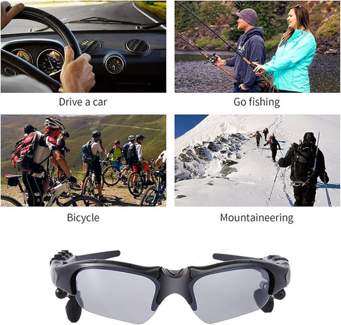 Wireless Bluetooth MP3 Sunglasses, Polarized Lenses, Music Sunglasses Stereo Headphone for iPhone, Samsung, Most