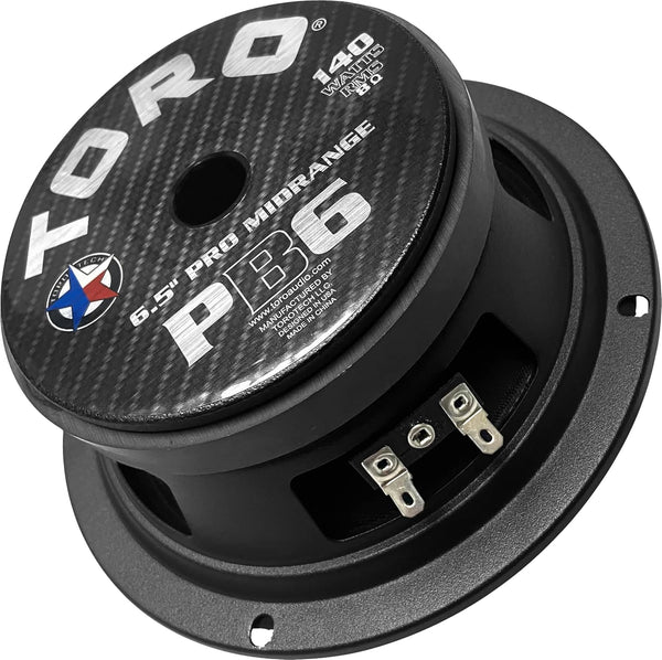 TORO TECH PB6, 6.5 Inch Mid-Bass Pro Audio Component Speaker, 140 Watts RMS Power, 8 Ohm (Sold As Each)