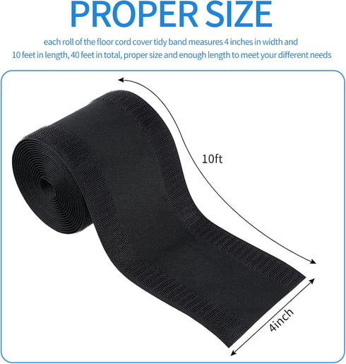 WILLBOND Commercial Carpet(Black,39.37 Carpet Cord Cover Cable Grip Floor Cover Cable Protector Management Only