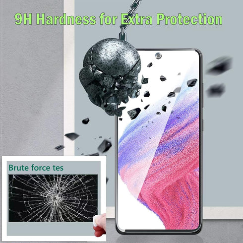 3 Pack Screen Protector for Samsung Galaxy A53 5G with Camera Lens Protector, Ultra HD Tempered Glass, Case Friendly