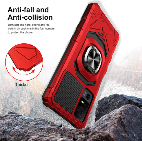 Ailiber TCL 40XL Case - Military Grade Shockproof Cover with Screen Protector & Ring Kickstand for Jitterbug Smart