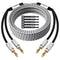 14 AWG Speaker Cable Wire 10 Feet with Gold-Plated Banana Tip Plugs, CL2 Rated Heavy Duty