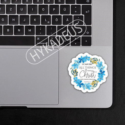 (3Pcs) I Can Do All Things Through Christ Philippians 4:13 Sticker, Waterproof Vinyl Decals for Books, Laptops, Tumblers