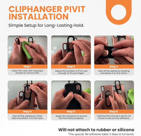 PIVIT - Phone Holder & Finger Grip for Hand, Secure Phone Attachment for Texting, Selfies
