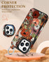 Shorogyt Wallet Case for iPhone 13 Pro, Card Holder, Designer Mushroom Flower Pattern, Magnetic Clasp Flip Folio
