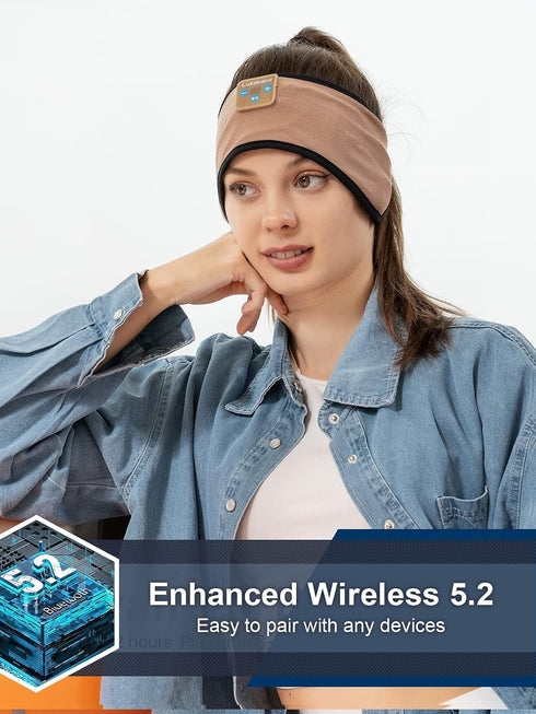 Sleep Headphones Bluetooth Headband, Wireless Music Sleeping Mask Earphones for Side Sleepers, Tech Gadgets