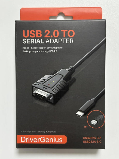 DriverGenius USB C to Serial RS232 DB9 Adapter Cable with 3 x LED Indicators, Compatible with Windows 11, macOS