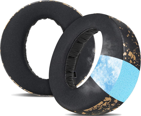 SOULWIT Earpads Cushions for Sony Playstation 5 Pulse PS5 3D Wireless Headset, Noise Isolation Foam in Black Gold