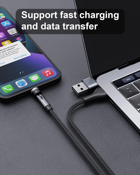 N. NETDOT Magnetic Charging Cable, 6in1 Gen12 (6.6ft/3 Pack Black) 18W Fast Charging Magnetic Phone Charger