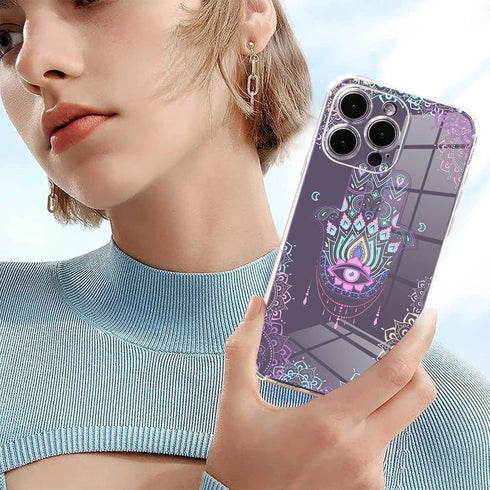 Roemary Eyes Case for iPhone 13 - Lucky Hand Design with Screen Protector, Soft TPU Protective Case