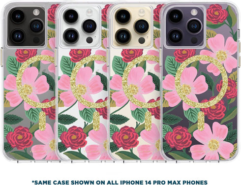 Rifle Paper Co. iPhone 14 Pro Max Case, Compatible with MagSafe, 10ft Drop Protection, Cute Floral Pattern,