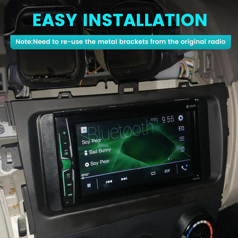 2009-2013 NuIth Double DIN Radio Installation Dash Kit W/Radio Wire Harness for Toyota Corolla, Aftermarket Radio Dash
