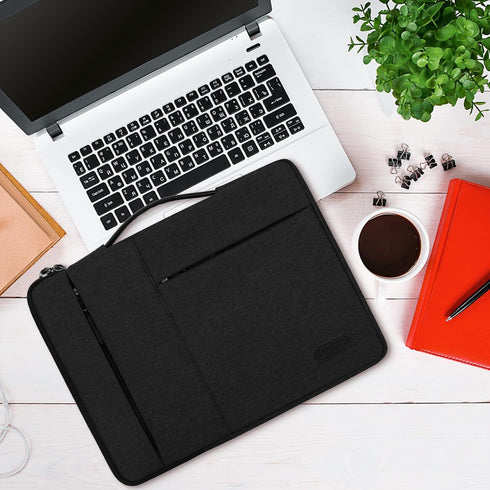 Laptop Sleeve Case 13.3-14 Inch, Waterproof Durable Bag for MacBook Air/Pro, HP/Asus/ThinkPad, Black