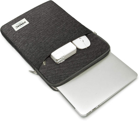Kinmac Black 360° Protective Vertical Style Waterproof Laptop Sleeve with Pocket for MacBook 14 and 13.5 inch-14 inch Laptop by Kinmac