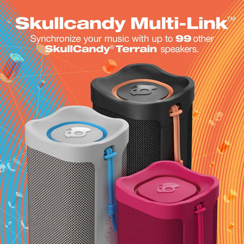 Skullcandy Terrain Mini Wireless Bluetooth Speaker, IPX7 Waterproof Portable with Dual Custom Passive Radiators, 14