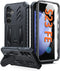 FNTCASE Galaxy S23 FE Case: Military Grade Shockproof TPU Cover with Kickstand & Screen Protector - Black Full