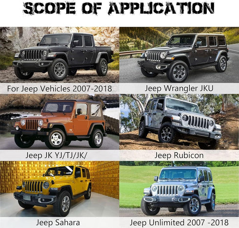 RED WOLF Aftermarket Backup Camera for Jeep Wrangler JK 2007-2018, License Plate Bracket Reverse Camera